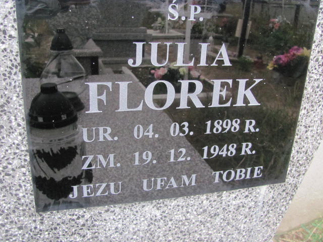 Julia Florek 1898 Trześń - Grobonet - Wyszukiwarka osób pochowanych